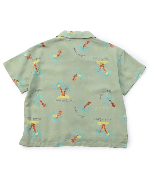 BIT'Z（ビッツ）の「【リンク】夏っぽい総柄アロハ半袖シャツ（シャツ/ブラウス・キッズ・キナリ/オレンジ/カーキ・95/80/120/110/100/90）」の13枚目の写真