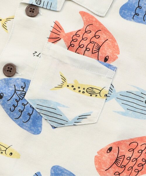 BIT'Z（ビッツ）の「【リンク】夏っぽい総柄アロハ半袖シャツ（シャツ/ブラウス・キッズ・キナリ/オレンジ/カーキ・95/80/120/110/100/90）」の17枚目の写真