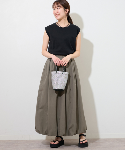 JOURNAL STANDARD relume(ジャーナルスタンダード レリューム)の「TCダンボールノースリーブ(Tシャツ/カットソー・レディース・ホワイト/ライトグレー/ブラック/バーガンディー・FREE)」の5枚目の写真
