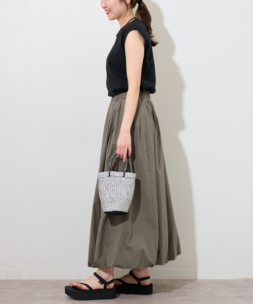 JOURNAL STANDARD relume(ジャーナルスタンダード レリューム)の「TCダンボールノースリーブ(Tシャツ/カットソー・レディース・ホワイト/ライトグレー/ブラック/バーガンディー・FREE)」の6枚目の写真