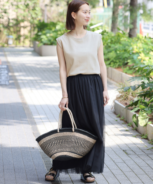 JOURNAL STANDARD relume(ジャーナルスタンダード レリューム)の「TCダンボールノースリーブ(Tシャツ/カットソー・レディース・ホワイト/ライトグレー/ブラック/バーガンディー・FREE)」の11枚目の写真