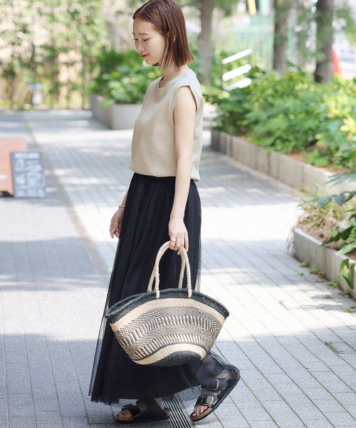 JOURNAL STANDARD relume(ジャーナルスタンダード レリューム)の「TCダンボールノースリーブ(Tシャツ/カットソー・レディース・ホワイト/ライトグレー/ブラック/バーガンディー・FREE)」の12枚目の写真