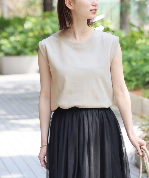 JOURNAL STANDARD relume(ジャーナルスタンダード レリューム)の「TCダンボールノースリーブ(Tシャツ/カットソー・レディース・ホワイト/ライトグレー/ブラック/バーガンディー・FREE)」の14枚目の写真