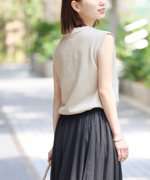 JOURNAL STANDARD relume(ジャーナルスタンダード レリューム)の「TCダンボールノースリーブ(Tシャツ/カットソー・レディース・ホワイト/ライトグレー/ブラック/バーガンディー・FREE)」の16枚目の写真