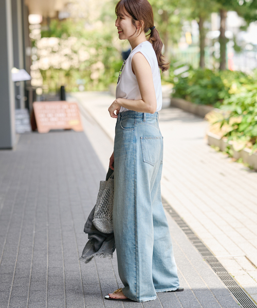 JOURNAL STANDARD relume(ジャーナルスタンダード レリューム)の「TCダンボールノースリーブ(Tシャツ/カットソー・レディース・ホワイト/ライトグレー/ブラック/バーガンディー・FREE)」の18枚目の写真