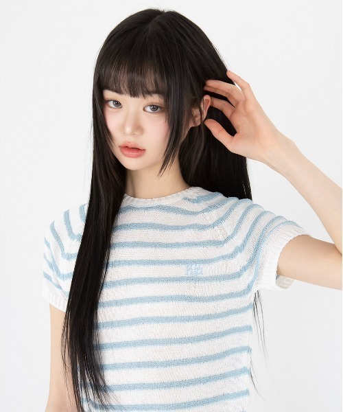 A'GEM/9 × .kom 『muah muah/ムーアムーア』BOUCLE STRIPE