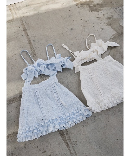 PAIN(ペイン)の「ローズコットンレースタックミニスカート(スカート・レディース・ホワイト/ブルー/ブラック・FREE)」の5枚目の写真