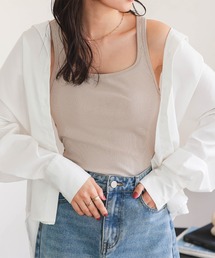 KOBE LETTUCE | カップ付き スクエアネックリブタンクトップ(タンクトップ)