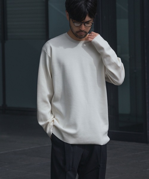 WOxPE ダブルフェイスニット クルーネックプルオーバー / WOxPE DOUBLE