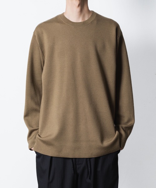 ATTACHMENT(アタッチメント)の「WOxPE ダブルフェイスニット クルーネックプルオーバー / WOxPE DOUBLE FACE KNIT CREW NECK PULLOVER(ニット/セーター・メンズ・ブラック/カーキ/オフホワイト/グレー系・1/2/3/4)」の4枚目の写真