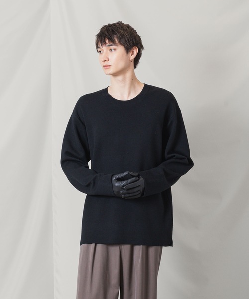 ATTACHMENT(アタッチメント)の「WOxPE ダブルフェイスニット クルーネックプルオーバー / WOxPE DOUBLE FACE KNIT CREW NECK PULLOVER(ニット/セーター・メンズ・ブラック/カーキ/オフホワイト/グレー系・1/2/3/4)」の6枚目の写真