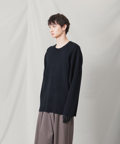 ATTACHMENT(アタッチメント)の「WOxPE ダブルフェイスニット クルーネックプルオーバー / WOxPE DOUBLE FACE KNIT CREW NECK PULLOVER(ニット/セーター・メンズ・ブラック/カーキ/オフホワイト/グレー系・1/2/3/4)」の5枚目の写真