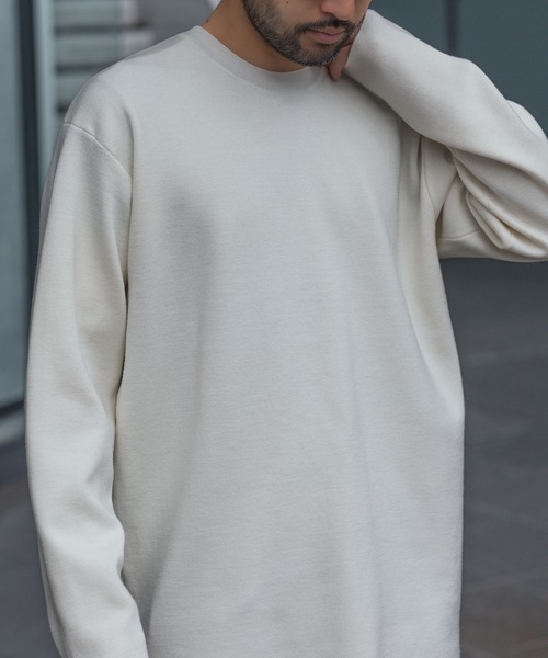 ATTACHMENT(アタッチメント)の「WOxPE ダブルフェイスニット クルーネックプルオーバー / WOxPE DOUBLE FACE KNIT CREW NECK PULLOVER(ニット/セーター・メンズ・ブラック/カーキ/オフホワイト/グレー系・1/2/3/4)」の9枚目の写真