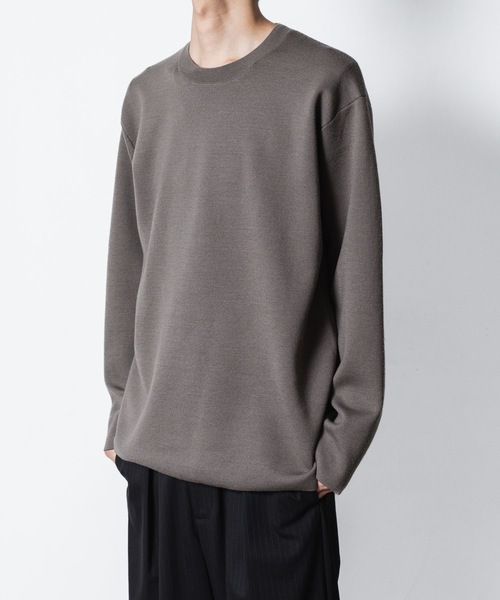 ATTACHMENT(アタッチメント)の「WOxPE ダブルフェイスニット クルーネックプルオーバー / WOxPE DOUBLE FACE KNIT CREW NECK PULLOVER(ニット/セーター・メンズ・ブラック/カーキ/オフホワイト/グレー系・1/2/3/4)」の12枚目の写真