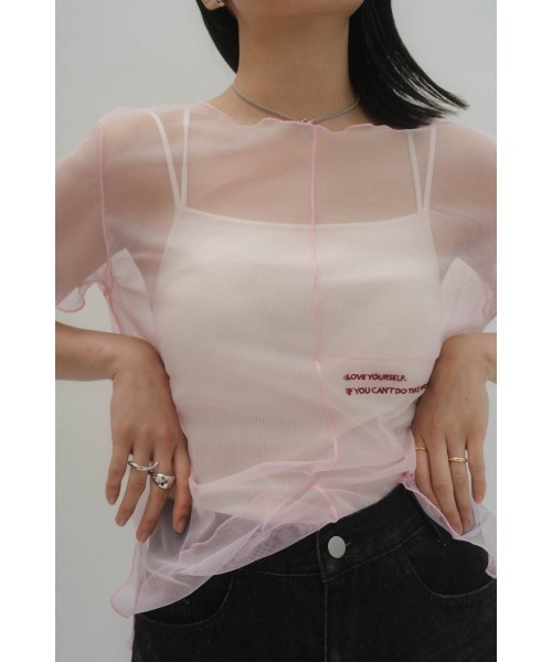 embroidery sheer T（Tシャツ/カットソー）｜Knuth Marf