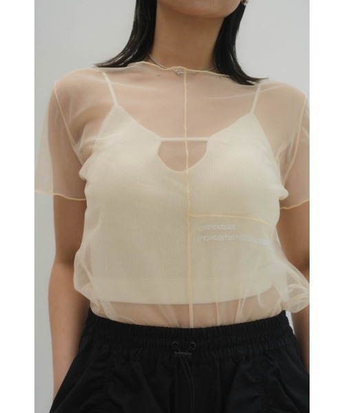 Knuth Marf（クヌースマーフ）の「embroidery sheer T（Tシャツ