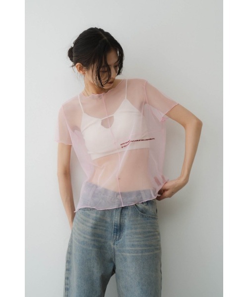 トップス KnuthMarf embroidery sheer T embroidery sheer T/4color | KNUTH MARF