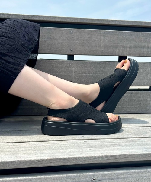 ORiental TRaffic(オリエンタルトラフィック)の「【Fit meサンダル】 サイド オープン ニット 厚底 サンダル /55207(サンダル・レディース・ブラック・S/M/L/LL)」の18枚目の写真