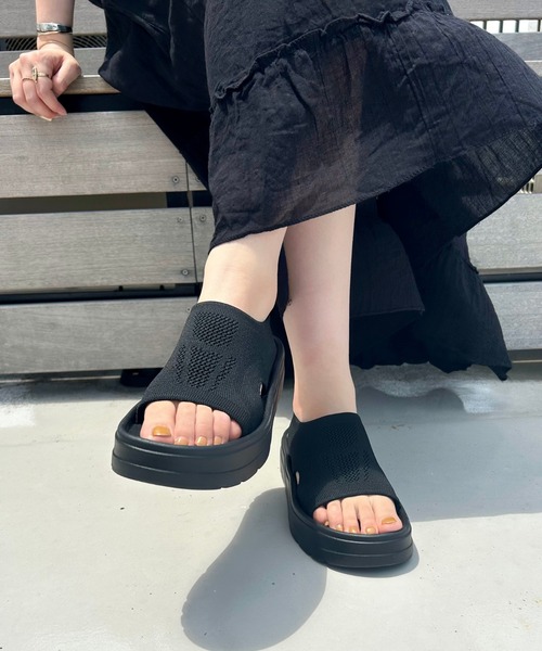 ORiental TRaffic(オリエンタルトラフィック)の「【Fit meサンダル】 サイド オープン ニット 厚底 サンダル /55207(サンダル・レディース・ブラック・S/M/L/LL)」の20枚目の写真