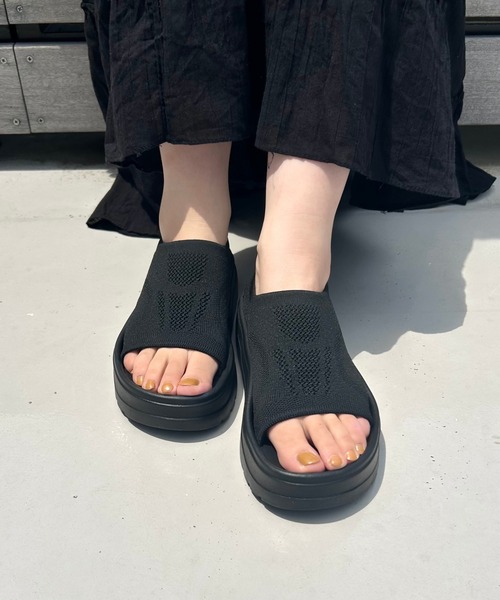 ORiental TRaffic(オリエンタルトラフィック)の「【Fit meサンダル】 サイド オープン ニット 厚底 サンダル /55207(サンダル・レディース・ブラック・S/M/L/LL)」の21枚目の写真