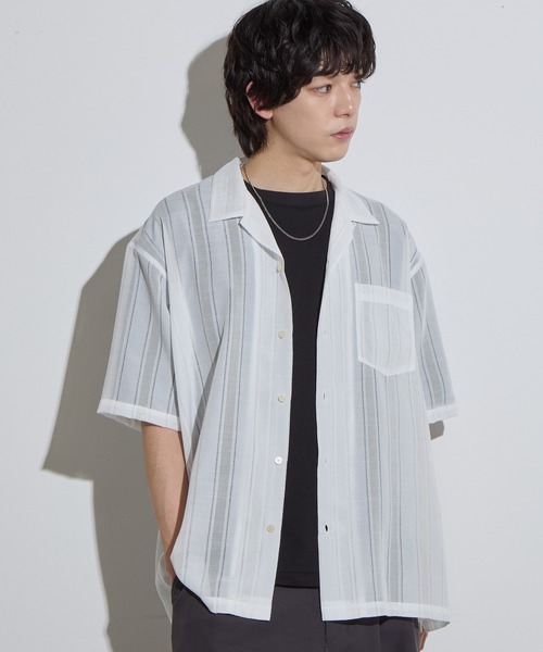 メンズウェア efflorescence open collar shirt メンズウェア efflorescence open collar shirt FREAK'S STORE