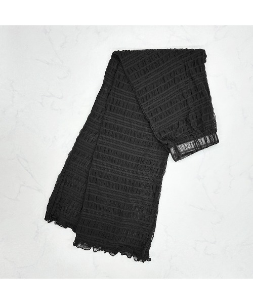 Monocoro toppi（モノコロトッピ）の「シアー プリーツ レイヤード レギンス パンツ（レギンス/スパッツ・レディース・ブラック/オフホワイト/グレー・フリー）」の13枚目の写真