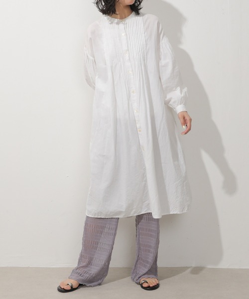 Monocoro toppi（モノコロトッピ）の「シアー プリーツ レイヤード レギンス パンツ（レギンス/スパッツ・レディース・ブラック/オフホワイト/グレー・フリー）」の7枚目の写真