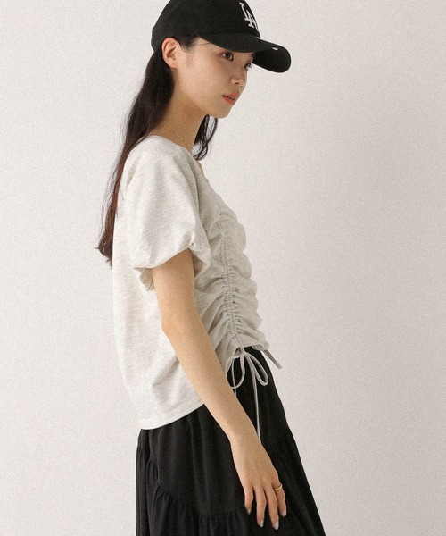 Heather(ヘザー)の「ドロストカットTEE 498978(Tシャツ/カットソー・レディース・グレー/オートミール/スミクロ/ピンク・FREE)」の20枚目の写真