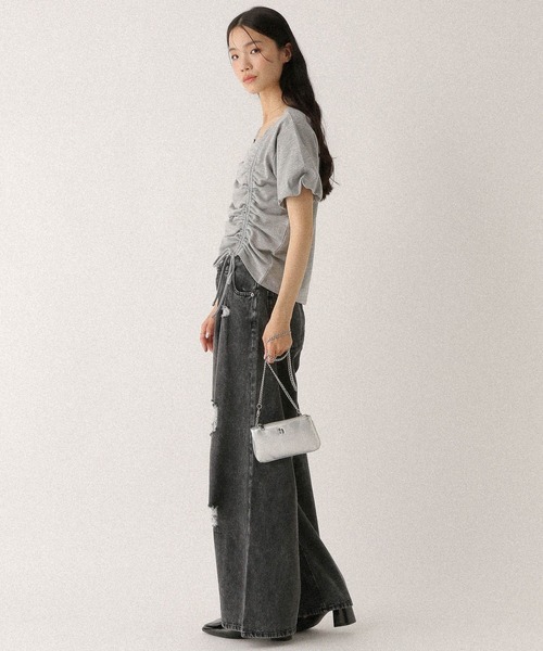 Heather(ヘザー)の「ドロストカットTEE 498978(Tシャツ/カットソー・レディース・グレー/オートミール/スミクロ/ピンク・FREE)」の18枚目の写真