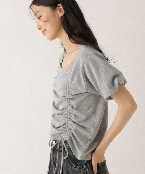 Heather(ヘザー)の「ドロストカットTEE 498978(Tシャツ/カットソー・レディース・グレー/オートミール/スミクロ/ピンク・FREE)」の14枚目の写真