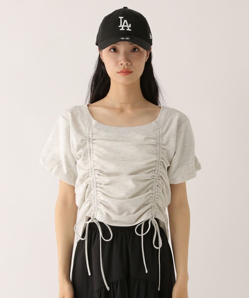 Heather(ヘザー)の「ドロストカットTEE 498978(Tシャツ/カットソー・レディース・グレー/オートミール/スミクロ/ピンク・FREE)」の13枚目の写真