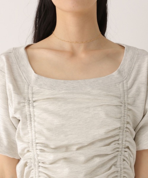 Heather(ヘザー)の「ドロストカットTEE 498978(Tシャツ/カットソー・レディース・グレー/オートミール/スミクロ/ピンク・FREE)」の10枚目の写真