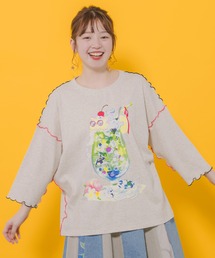 151625：スカラーちゃんボーダー切替ロングスリーブTシャツの