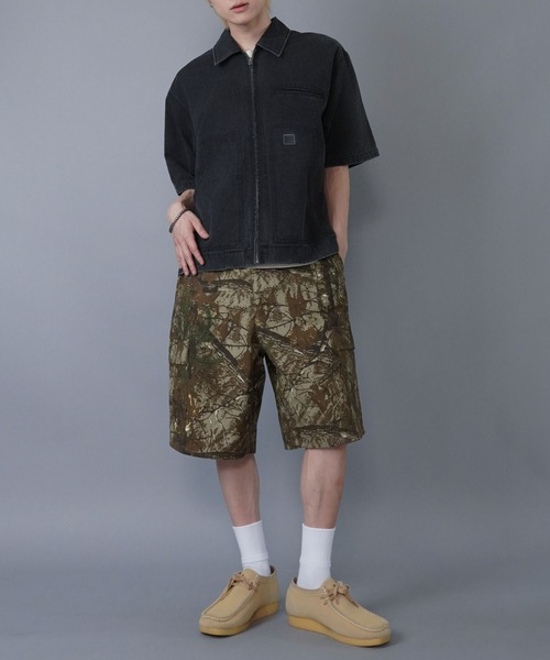 セール】カモフラ柄ハーフパンツ/リアルツリー柄/デジタルカモ/カーゴ