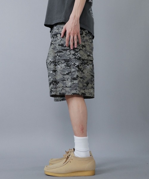 セール】カモフラ柄ハーフパンツ/リアルツリー柄/デジタルカモ/カーゴ