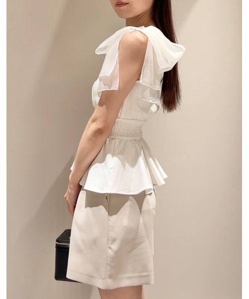 ウエストシャーリングリボンカットプルオーバー（Tシャツ/カットソー