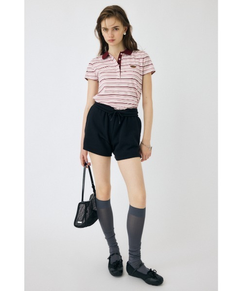 MOUSSY（マウジー）の「SWEAT TRACK ショーツ（スウェットパンツ・レディース・オフホワイト/杢グレー/ブラック・FREE）」の6枚目の写真