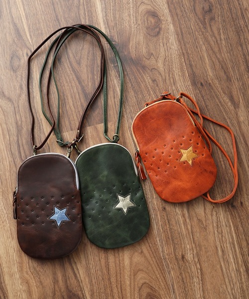 moz(モズ)の「【moz(モズ)】star2 スマホケース ポシェット 86156(ショルダーバッグ・レディース・オレンジ/チョコ/グリーン・ONE SIZE)」の1枚目の写真