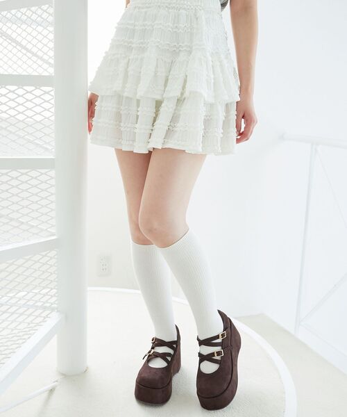 MAJESTIC LEGON(マジェスティックレゴン)の「ダブルクロス厚底シューズ(その他シューズ・レディース・ブラック/ブラウン・SMALL/MEDIUM/LARGE/X-LARGE)」の7枚目の写真