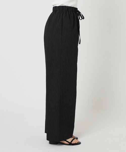 ピンストライプ ワイド イージーパンツ セットアップ対応