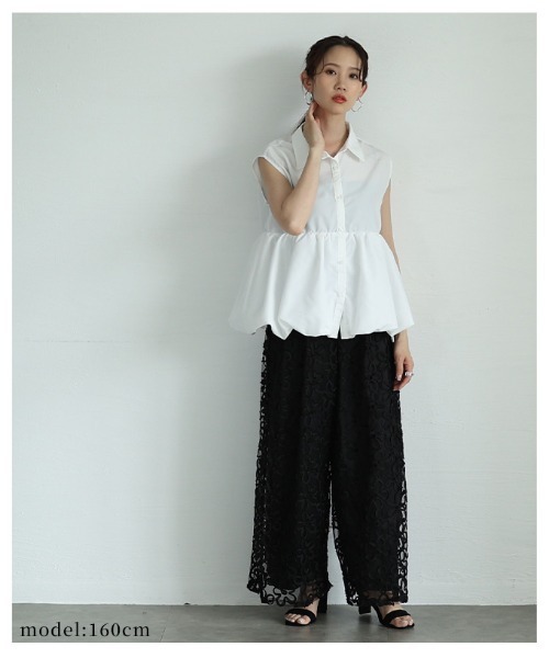 Sawa a la mode（サワアラモード）の「バルーンペプラムノースリーブブラウス（シャツ/ブラウス・レディース・オフホワイト/ブルー・FREE）」の13枚目の写真