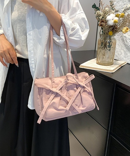 aimoha(アイモハ)の「【B.A.G.】リボンショルダーバッグ(ショルダーバッグ・レディース・ピンク/ブルー/オフホワイト/ベージュ/ブラック・FREE)」の5枚目の写真