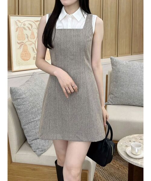 MERCURYDUO（マーキュリーデュオ）の「ヘリンボーンタイトミニジャンスカ（ワンピース・レディース・ブラウン/チャコールグレー・SMALL/MEDIUM）」の21枚目の写真