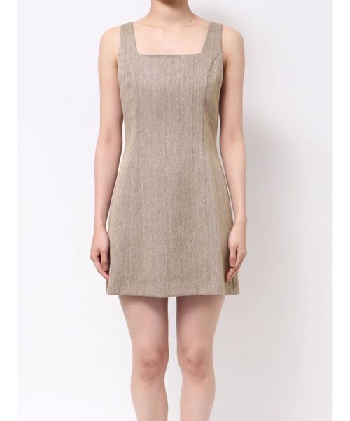 MERCURYDUO（マーキュリーデュオ）の「ヘリンボーンタイトミニジャンスカ（ワンピース・レディース・ブラウン/チャコールグレー・SMALL/MEDIUM）」の3枚目の写真