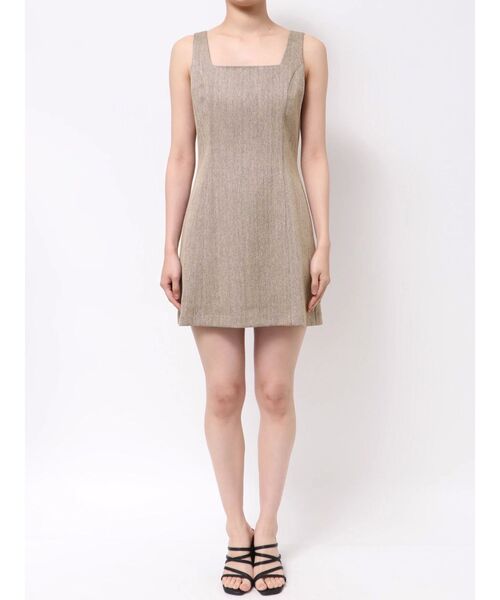 MERCURYDUO（マーキュリーデュオ）の「ヘリンボーンタイトミニジャンスカ（ワンピース・レディース・ブラウン/チャコールグレー・SMALL/MEDIUM）」の10枚目の写真