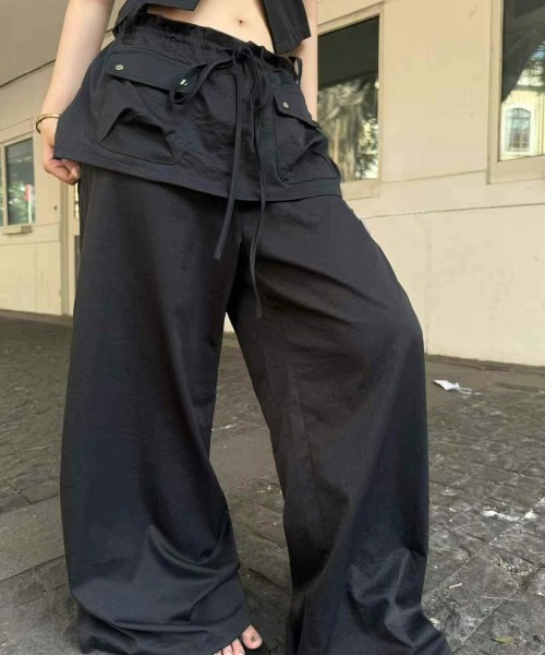 パンツ Remake Damage wide pants auskou NULL TOKYO ヌルトウキョウ OUT SIDE LONG PANTS アウトサイド