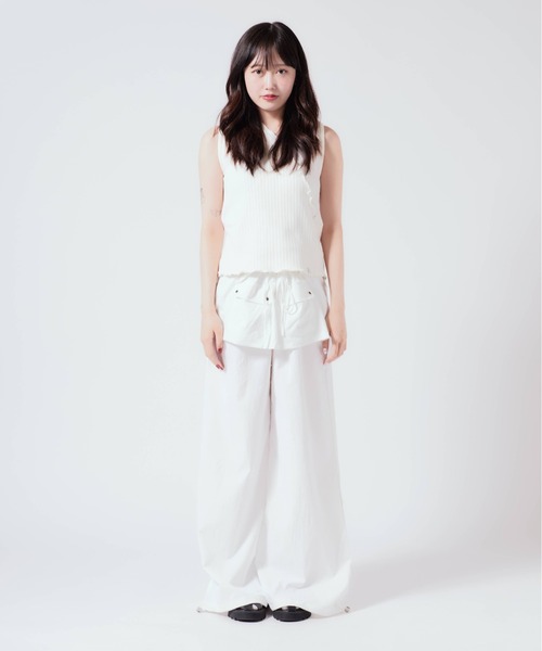 パンツ MELTTHELADY layered wide pants セール】layered wide pants / レイヤード ワイドパンツ（その他