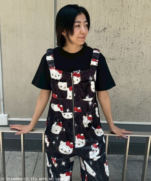 サロペット・オーバーオール・オールインワン Kitty セール】【HELLO KITTY】KILA KILA VELOUR サロペット（サロペット