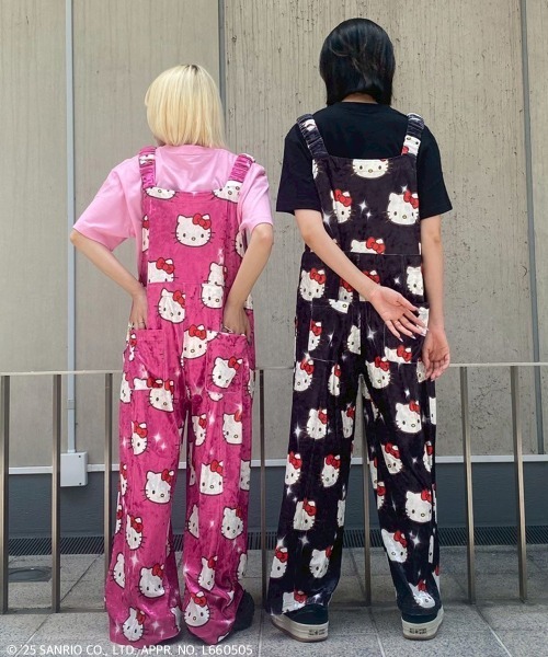 サロペット・オーバーオール・オールインワン Kitty セール】【HELLO KITTY】KILA KILA VELOUR サロペット（サロペット