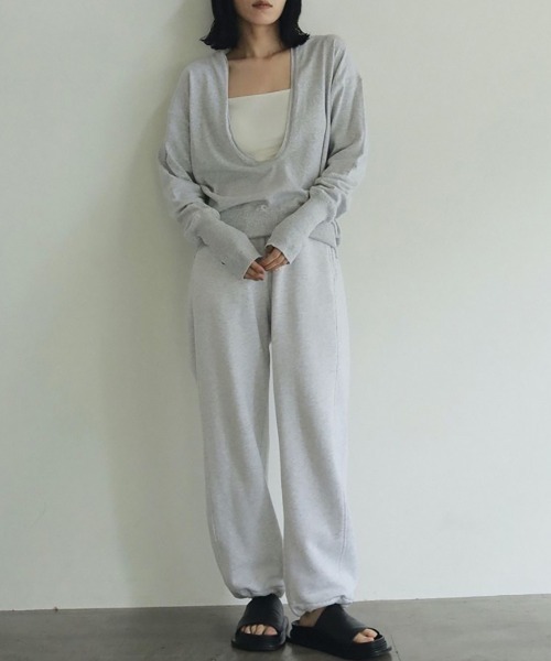 anuke（アンヌーク）の「[anuke/アンヌーク] ドローストリング スウェットパンツ（その他パンツ・レディース・ブラック/グレー・36）」の8枚目の写真